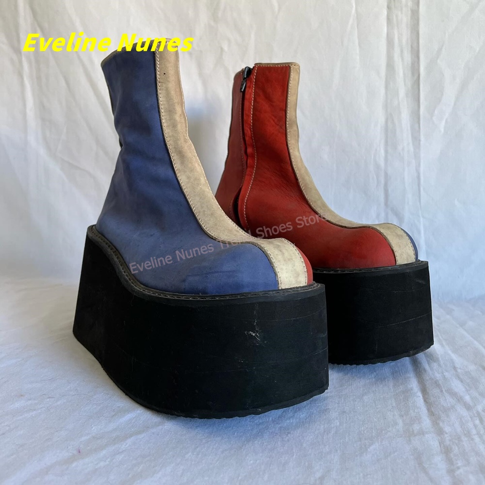 Women'S Fashion Trends Spring 2026 - Stivaletti con Plateau Y2K Rosso Blu,