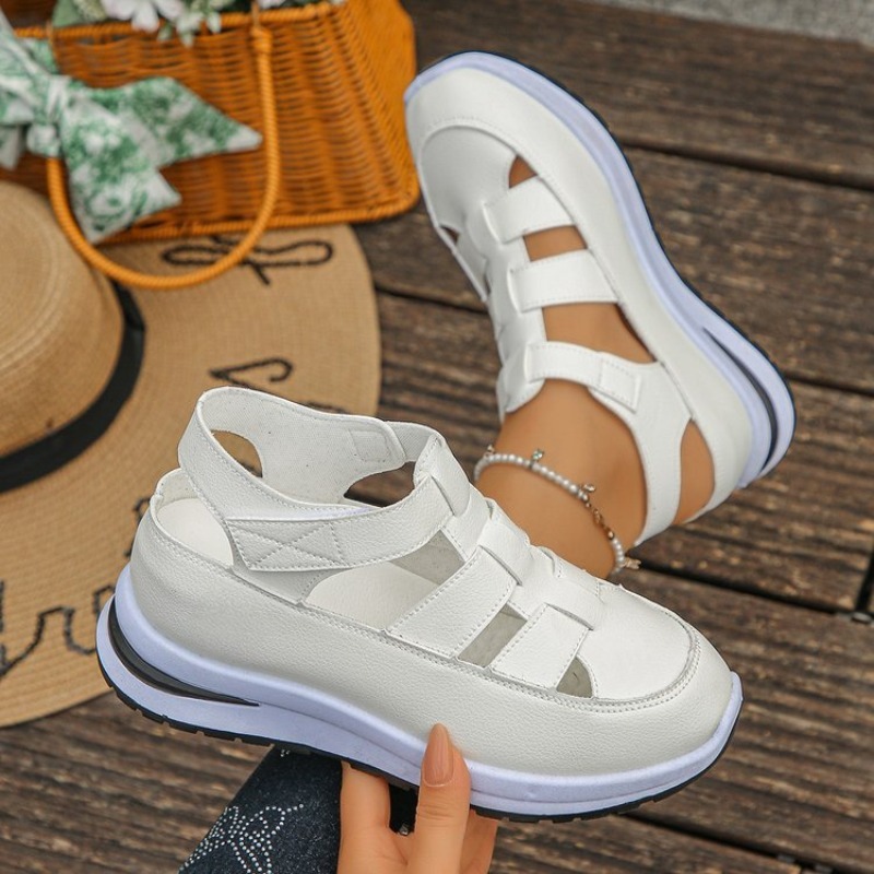 Women'S Fashion Velcro Sneakers - Sandali Sneaker con Plateau da Donna,