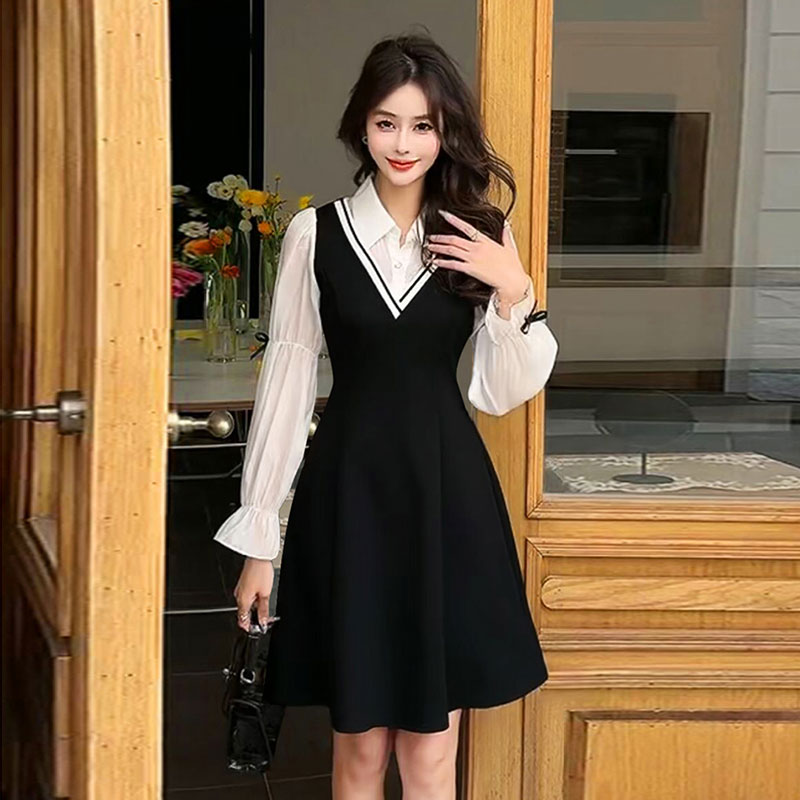 Women'S Fashion Petite - Abito Primaverile a Linea A Snellente,