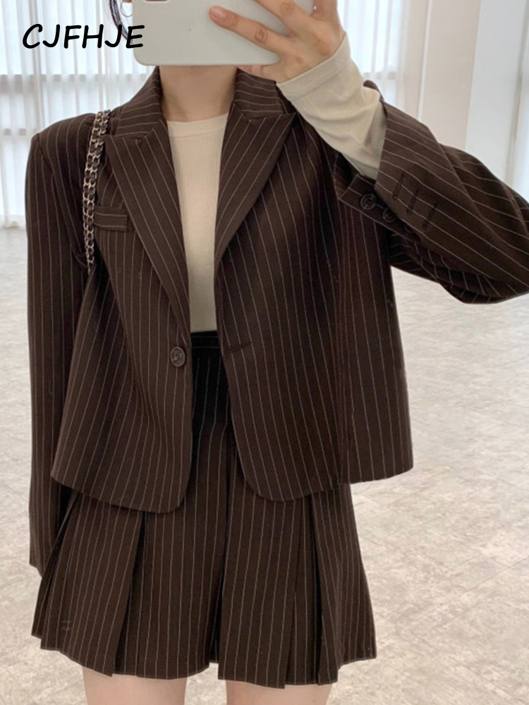 CJFHJE Fashion Stripe Blazer d - Women'S Fashion Leather Jacket recensione e prezzo