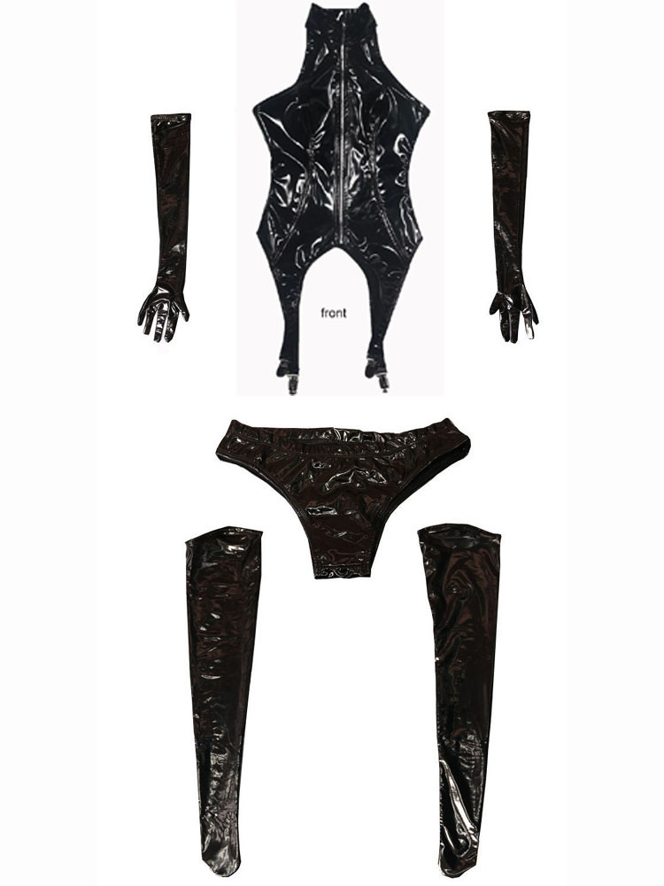 4 pz/set Wet Look PVC Catsuit  - Women'S Fashion Gloves recensione e prezzo