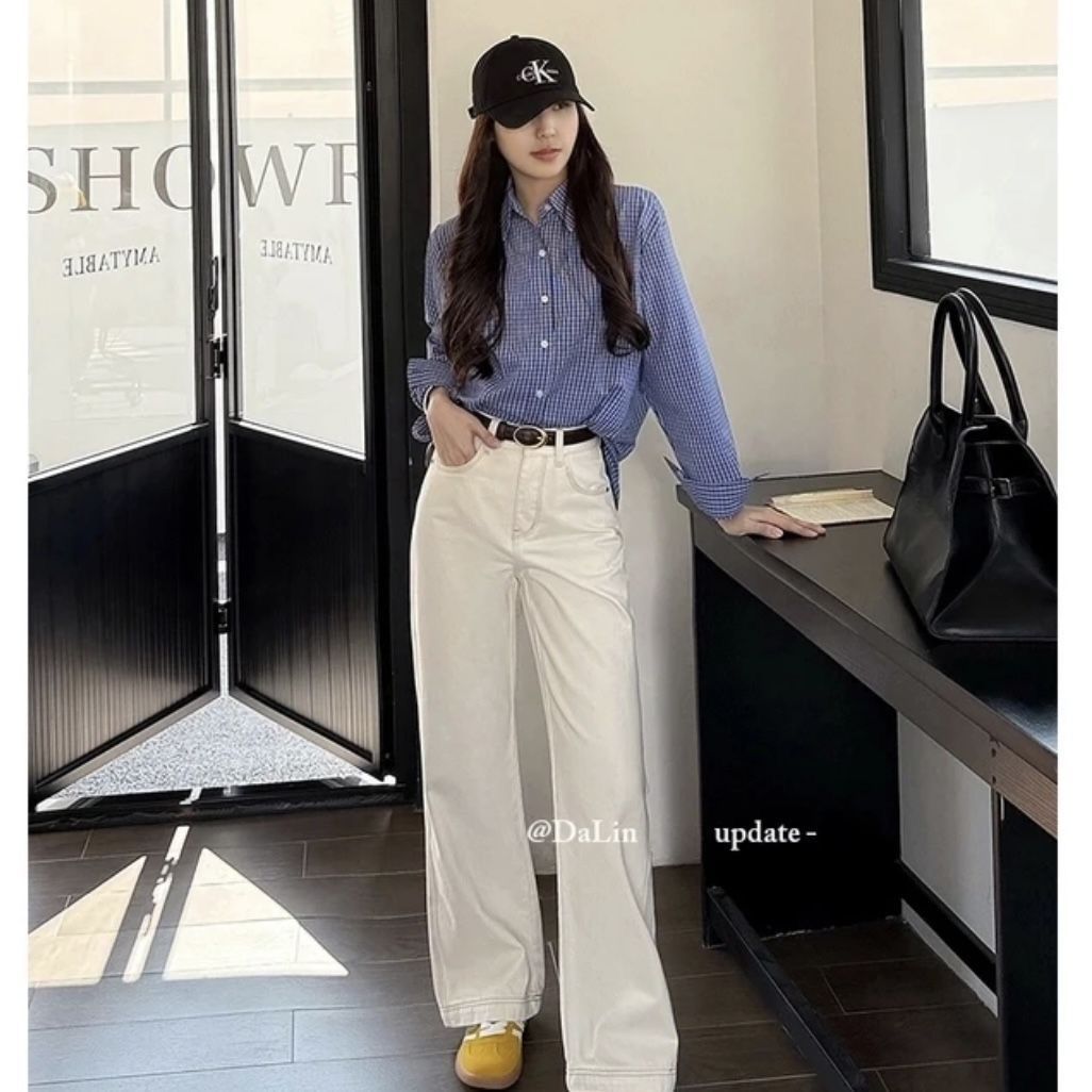 Jeans beige a vita alta e gamb - Women'S Fashion Petite recensione e prezzo